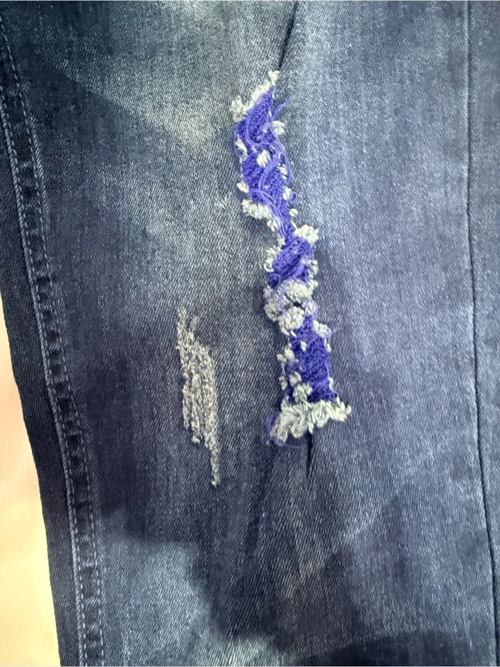 NWT Salvage Size 9 Dark Blue Distressed Jeans